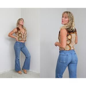 1970's Vintage Lee Sailor Flare Bell Bottom Jeans Women's XXS XS 29" 30" Waist